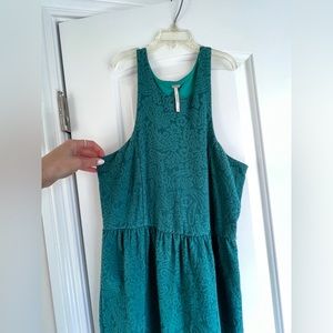 Free People Emerald Jacquard Paisley Sleeveless Mini Dress, size small